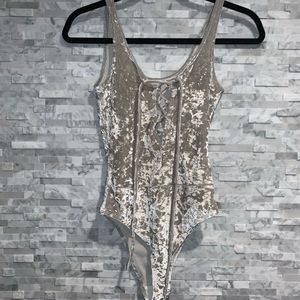 Hollister Metallic Velvet Bodysuit S